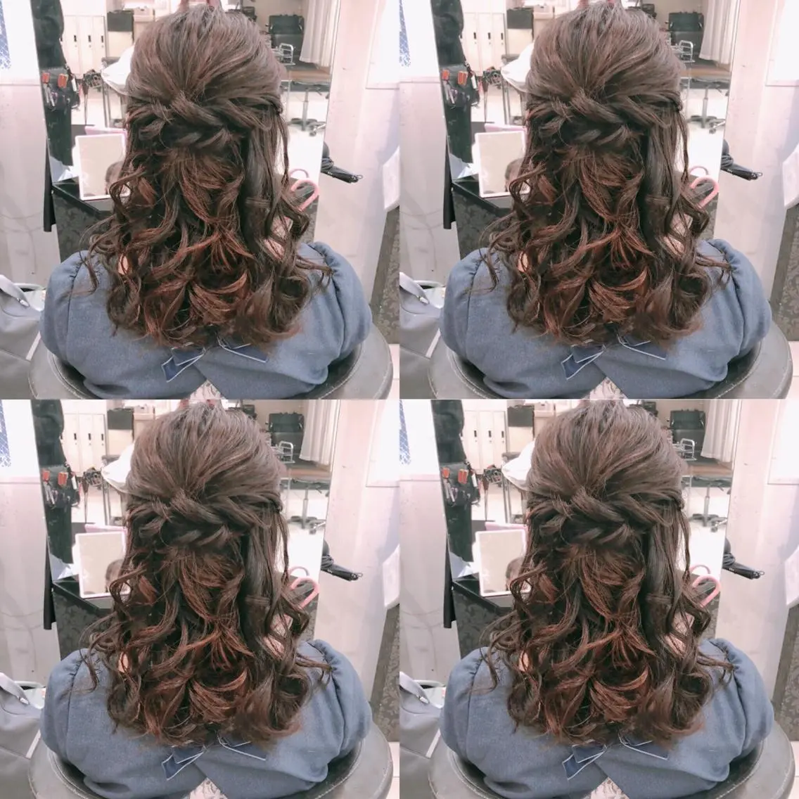 ミディアム ヘアアレンジ ハーフアップ ヘアセット 🌷MAYU 🌷のヘアスタイル