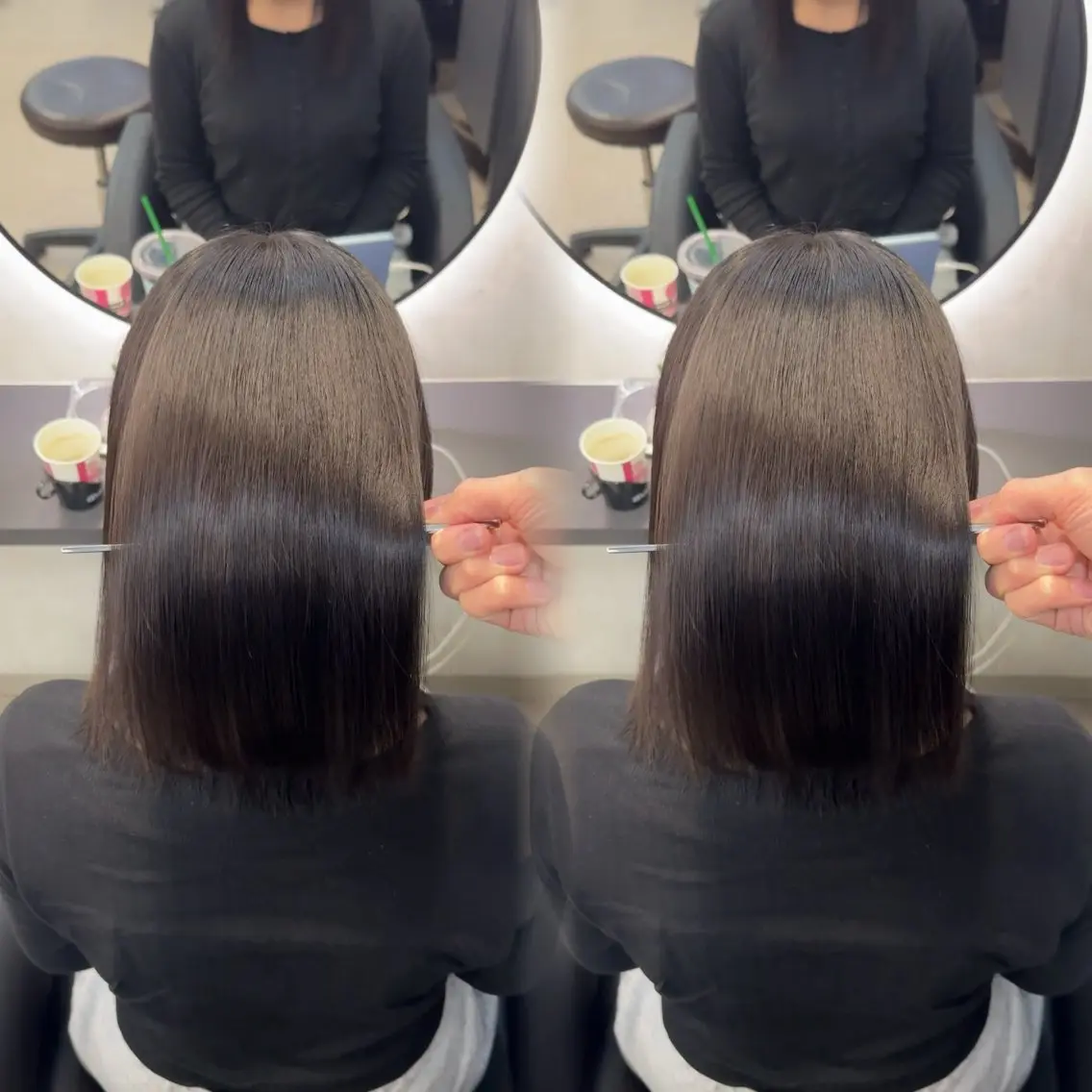 ミディアム カラー ヘアアレンジ カット ヘアカラー トリートメント 新宿 /髪質改善/ レイヤー/ヒュウガのヘアスタイル