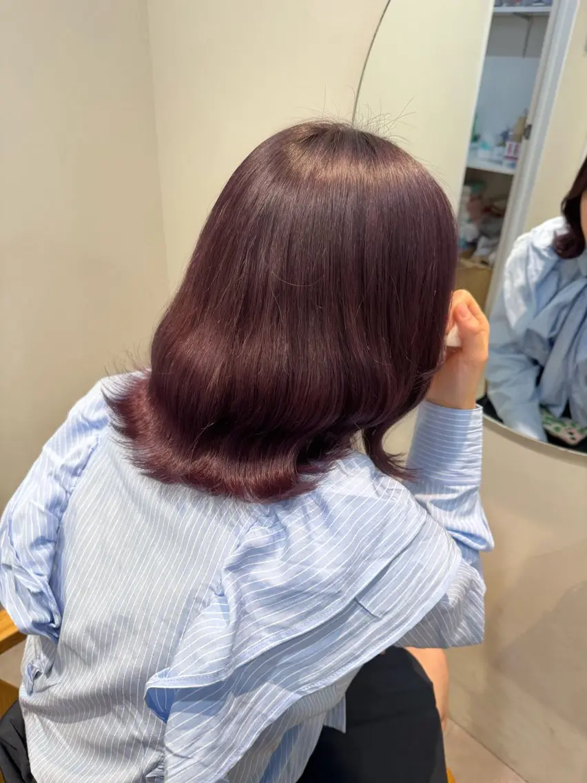 ミディアム カラー ラベンダーカラー ayaka♡ 柔らかカラーのヘアスタイル
