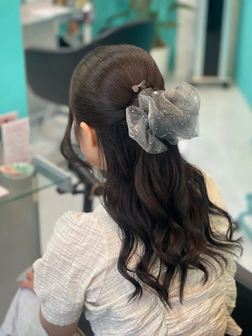 ロング ヘアアレンジ ヘアセット mana/ブリーチ/ メンズ/ヘアセットのヘアスタイル