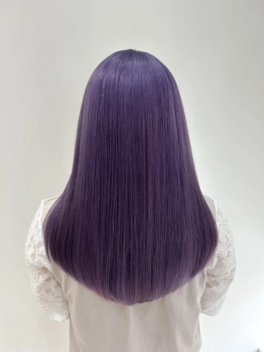 ロング カラー ブリーチ パープルカラー カット ヘアカラー 🫧艶髪ボブ🫧 チカのヘアスタイル