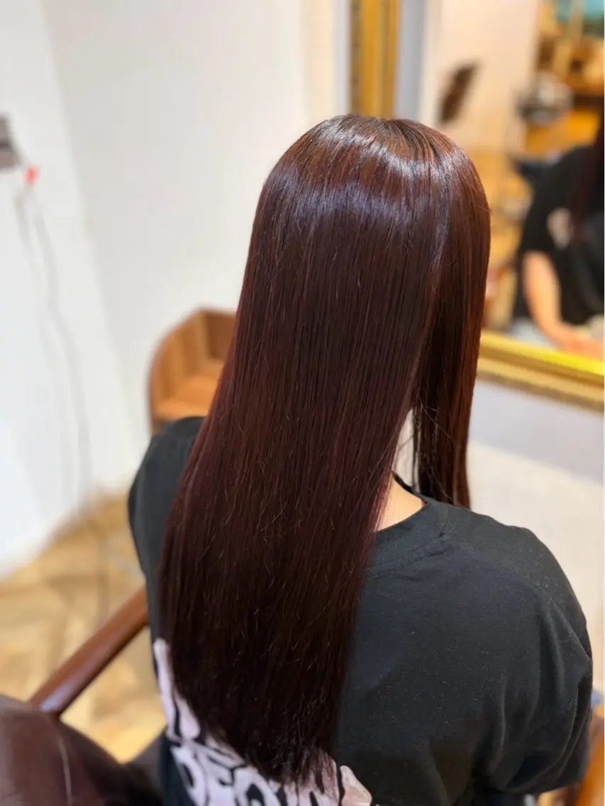 カラー レッドカラー 💖那姫/ 艶髪似合わせカラー✨のヘアスタイル