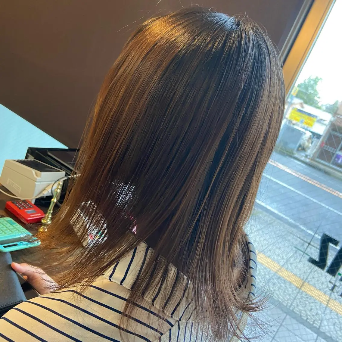 セミロング 外ハネヘア 💜推しインナー カラー/菊池柊真💜のヘアスタイル