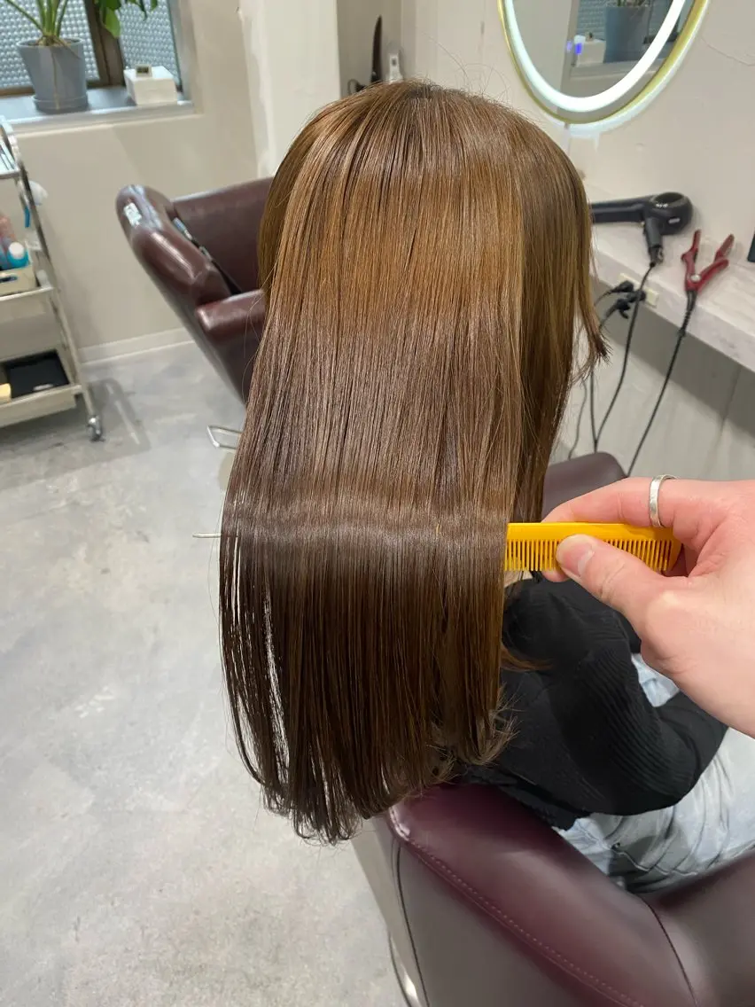 セミロング カラー 髪質改善 トリートメント ヘアカラー トリートメント 梅田中崎町髪質改善 /オキヒロト/エコルのヘアスタイル