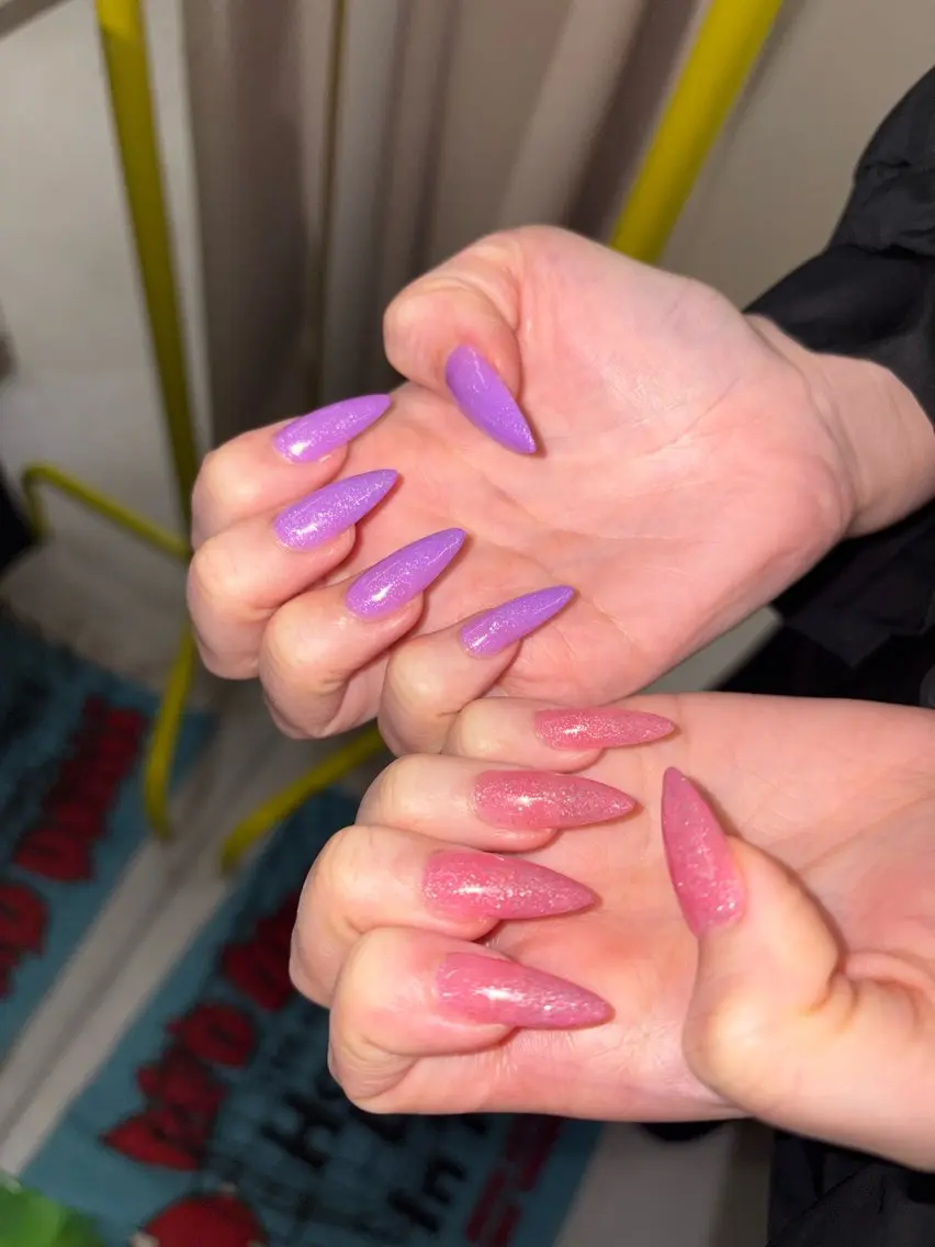 ネイル ラメ(グリッター) 33nail✴️栄 スミレ❇️Gel-xのネイルデザイン