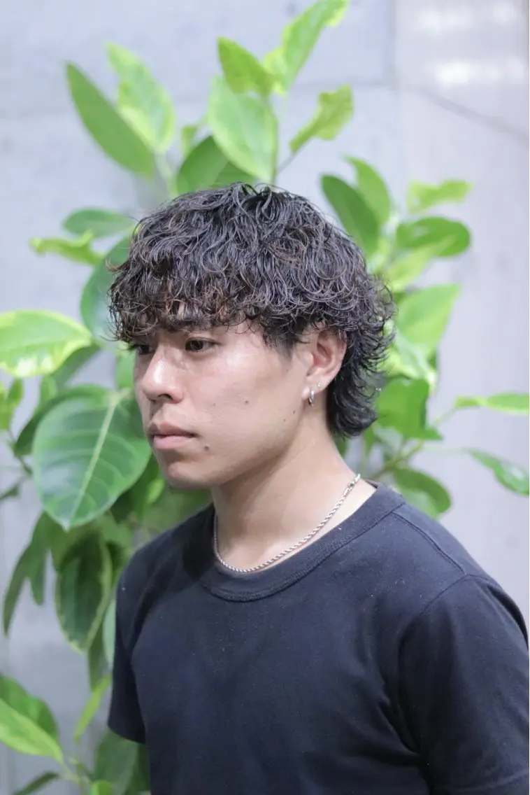 ミディアム パーマ メンズ ミディアムパーマ メンズパーマ パーマ 山口 陽平のヘアスタイル