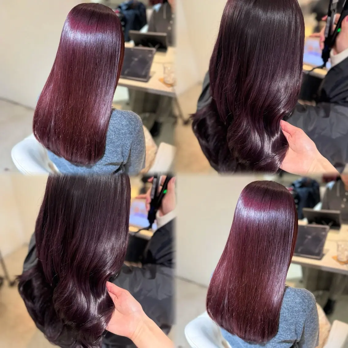 セミロング カラー ヘアアレンジ ベージュカラー ボルドーカラー カシス ピンクカラー ピンクベージュ 🦋🫧艶髪カラー 🫧🦋あいりのヘアスタイル