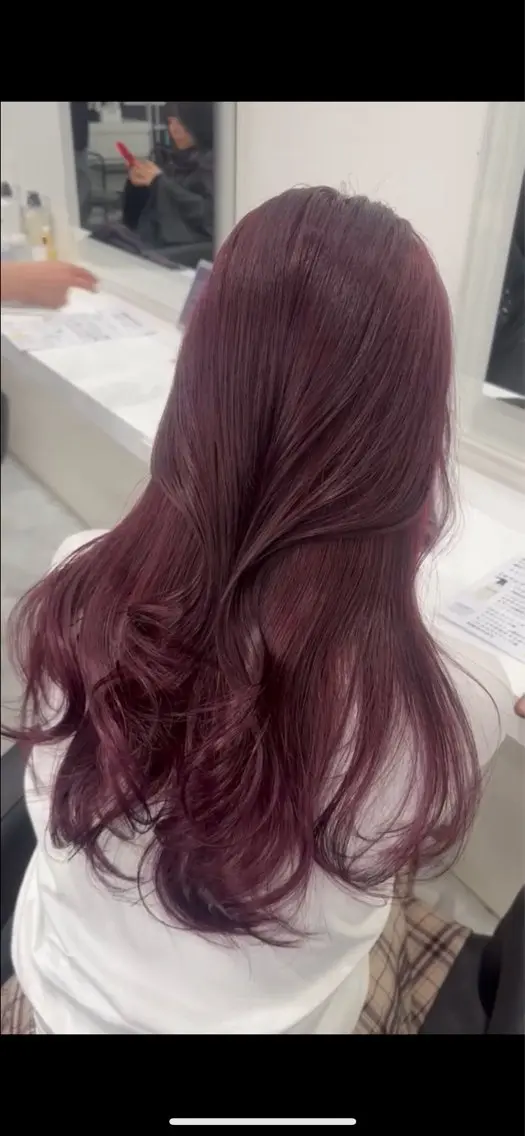 【ケアカラー剤使用✨️】暖色系ワンカラー + 髪質改善トリートメント + 4stepTOKIOトリートメント 🍒🎀の写真