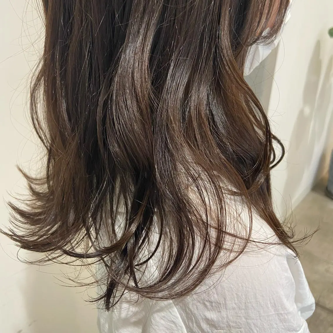 セミロング カラー BLOCK hair makeのヘアスタイル