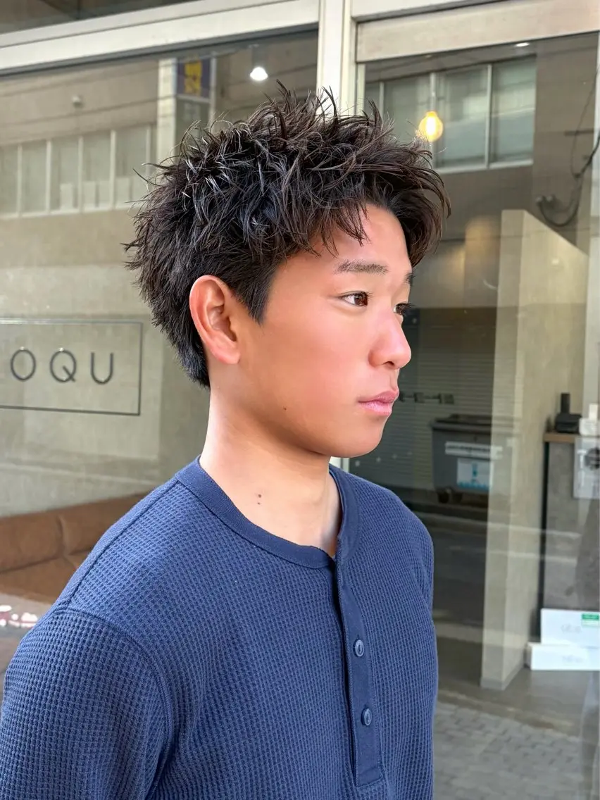 ショート パーマ メンズ ✂︎メンズ特化船橋 パーマ優希のヘアスタイル