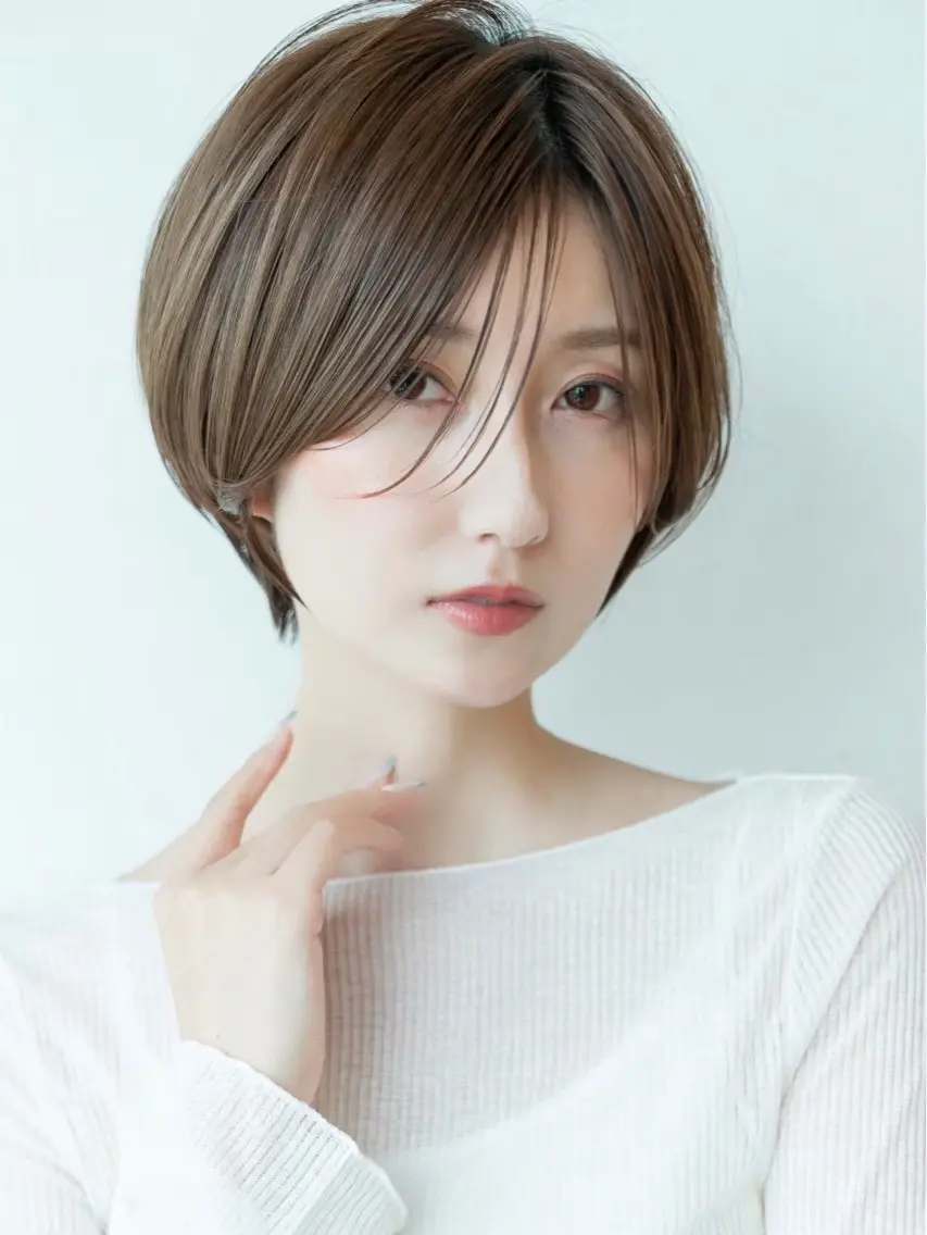 ショート カラー ショートボブ ショートレイヤー ハンサムショート 丸みショート ボブ 田中航平/渋谷ボブ/ レイヤーボブのヘアスタイル