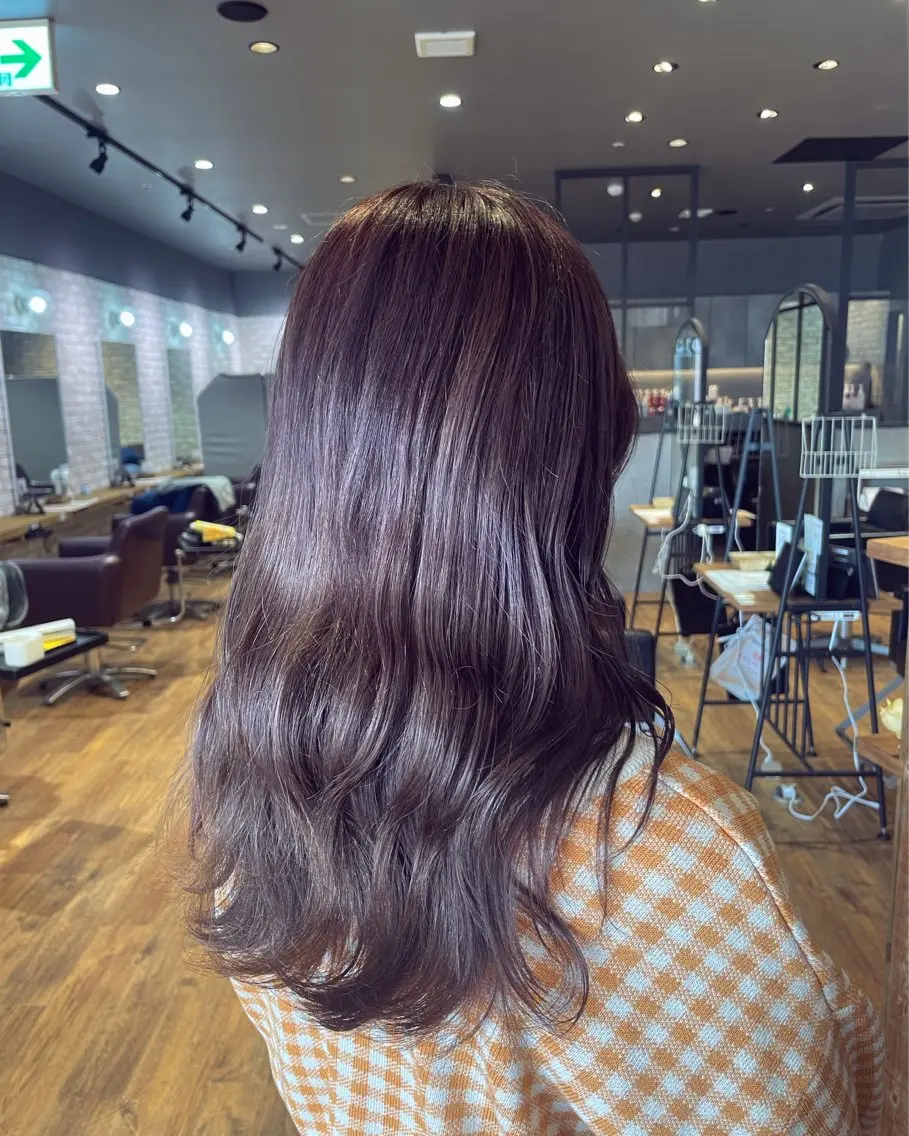 ロング カラー ヘアカラー トリートメント 中村 友香🧸 ブリーチ/艶髪カラーのヘアスタイル