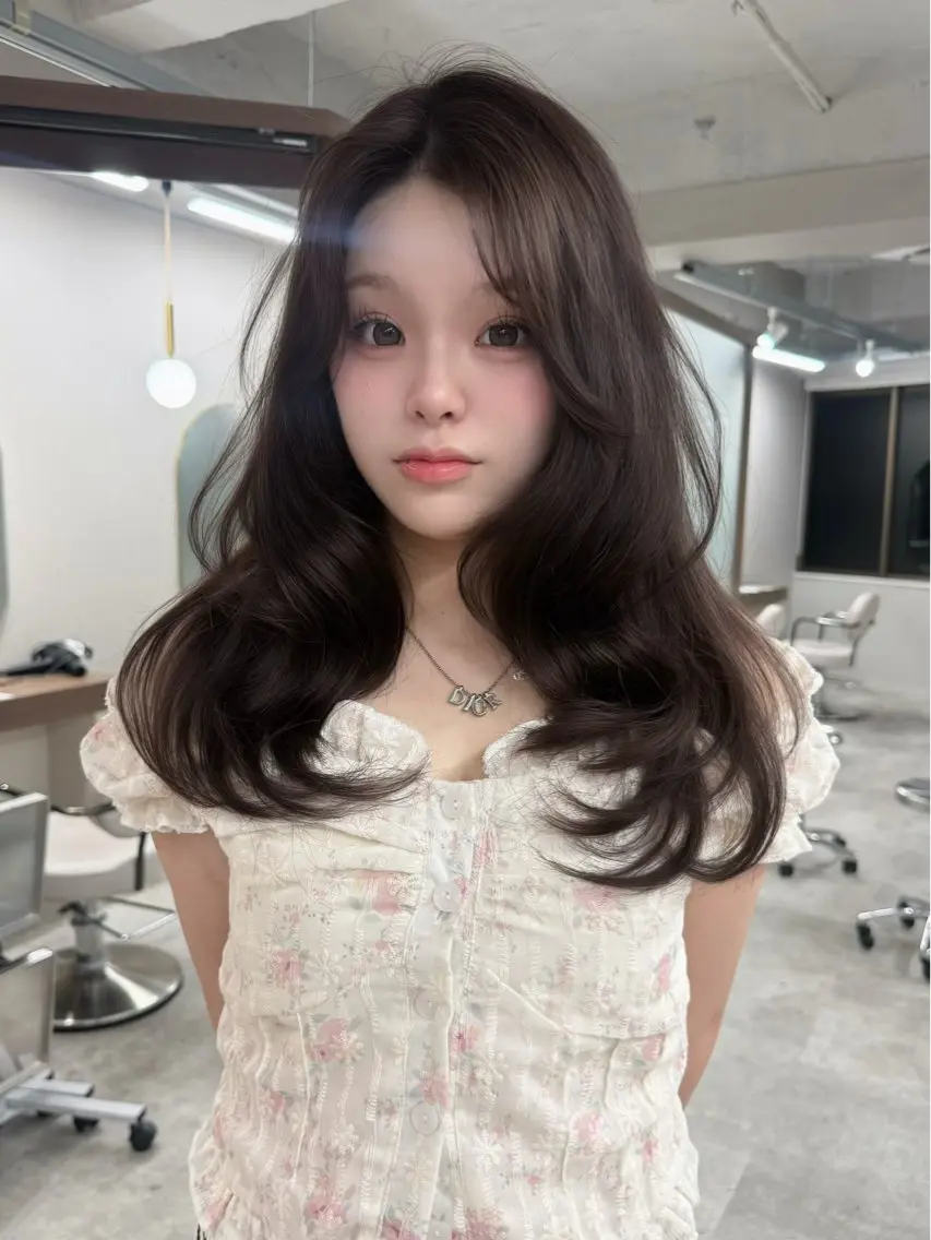ロング カラー 韓国風ヘア レイヤーカット カット ヘアカラー トリートメント レイヤーカット /顔周り/和奏︎♪のヘアスタイル