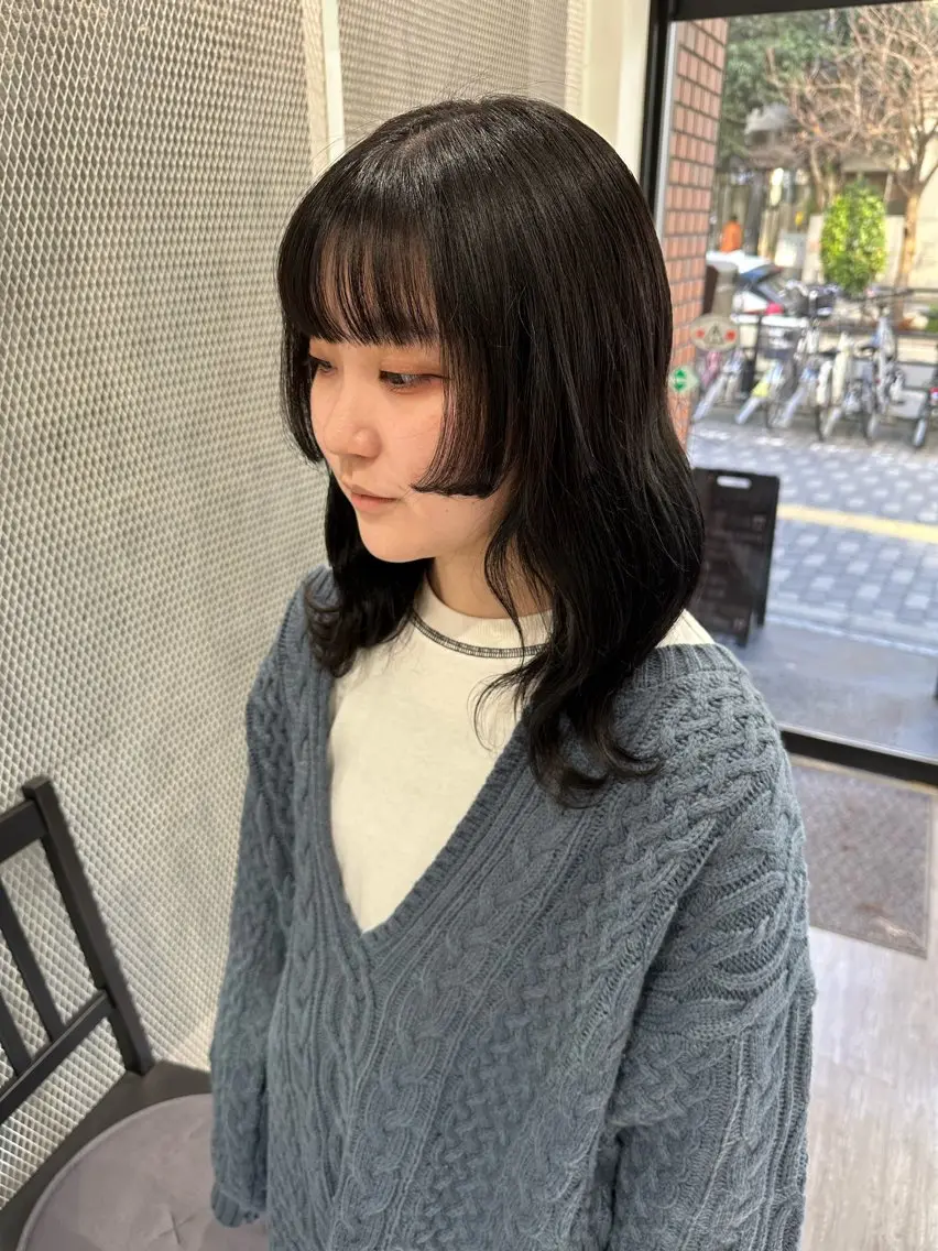 ミディアム カラー 姫カット カット ヘアカラー トリートメント 艶髪レイヤー上田 紗也🇰🇷💗のヘアスタイル