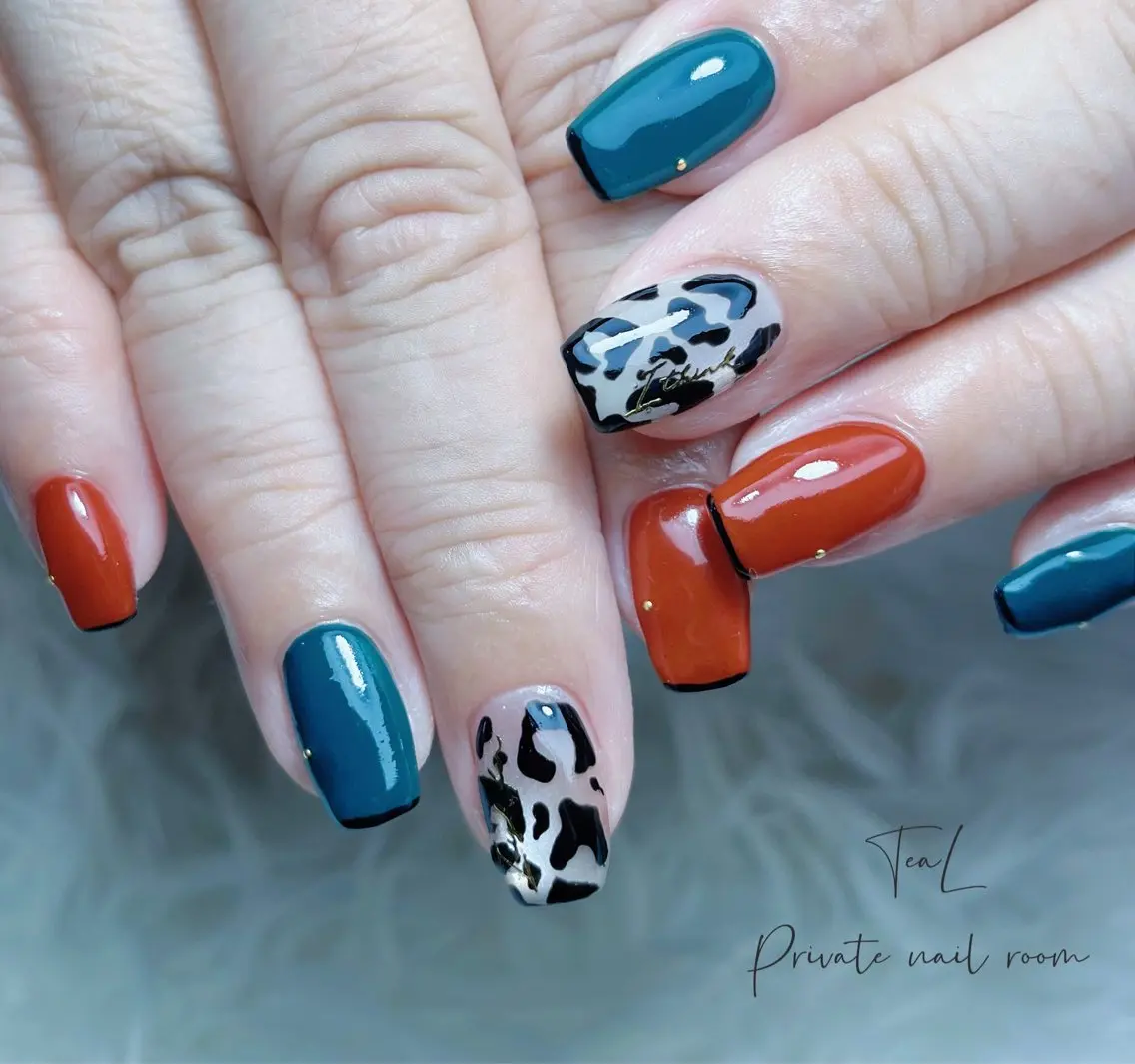 ネイル マグネットネイル ハンドネイル TeaL nailのネイルデザイン