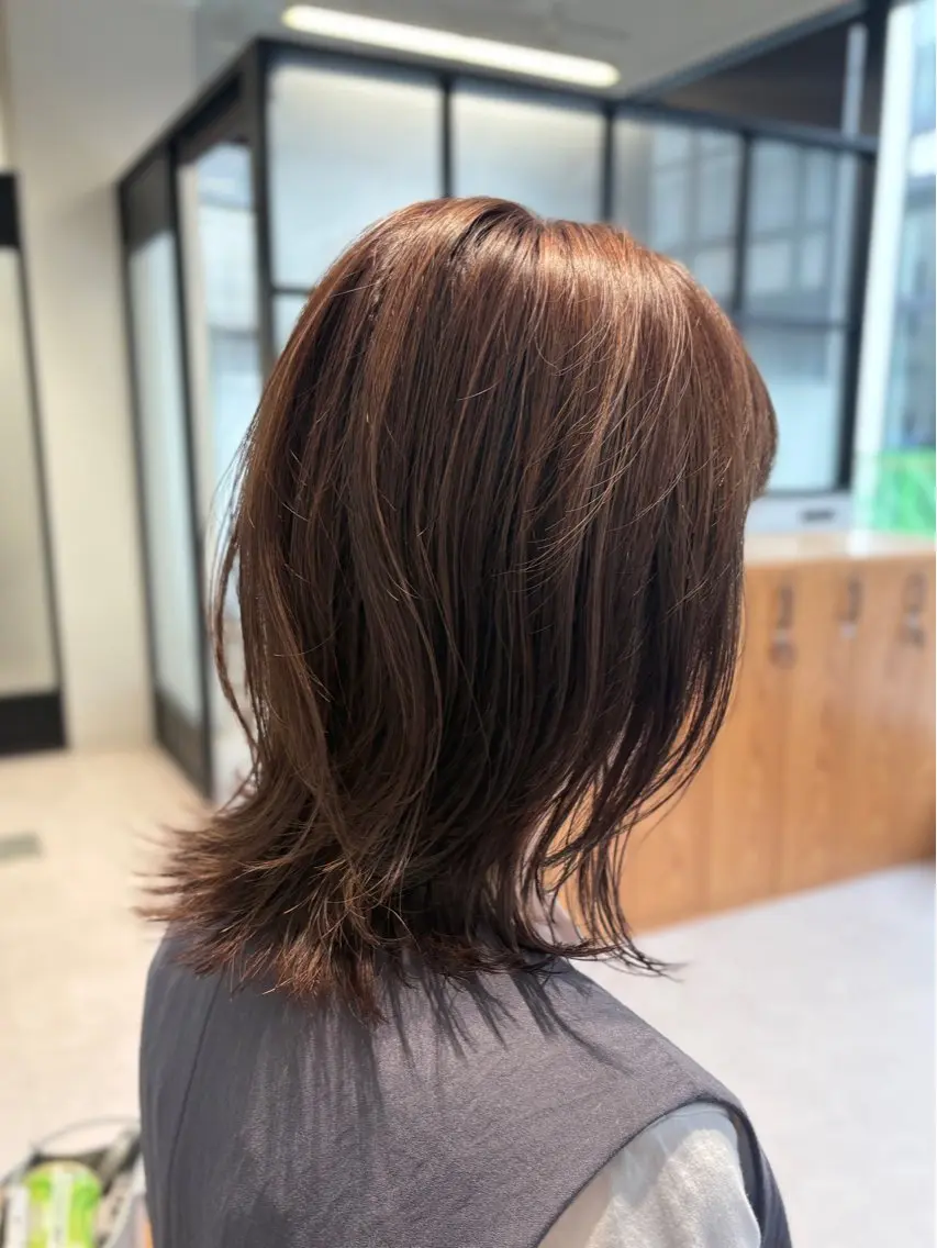 ミディアム カラー ベージュカラー ケアカラー ハイライトカラー ハイライト カット ヘアカラー トリートメント ヘッドスパ matka白髪ぼかし 大人ヘア/KEIKOのヘアスタイル