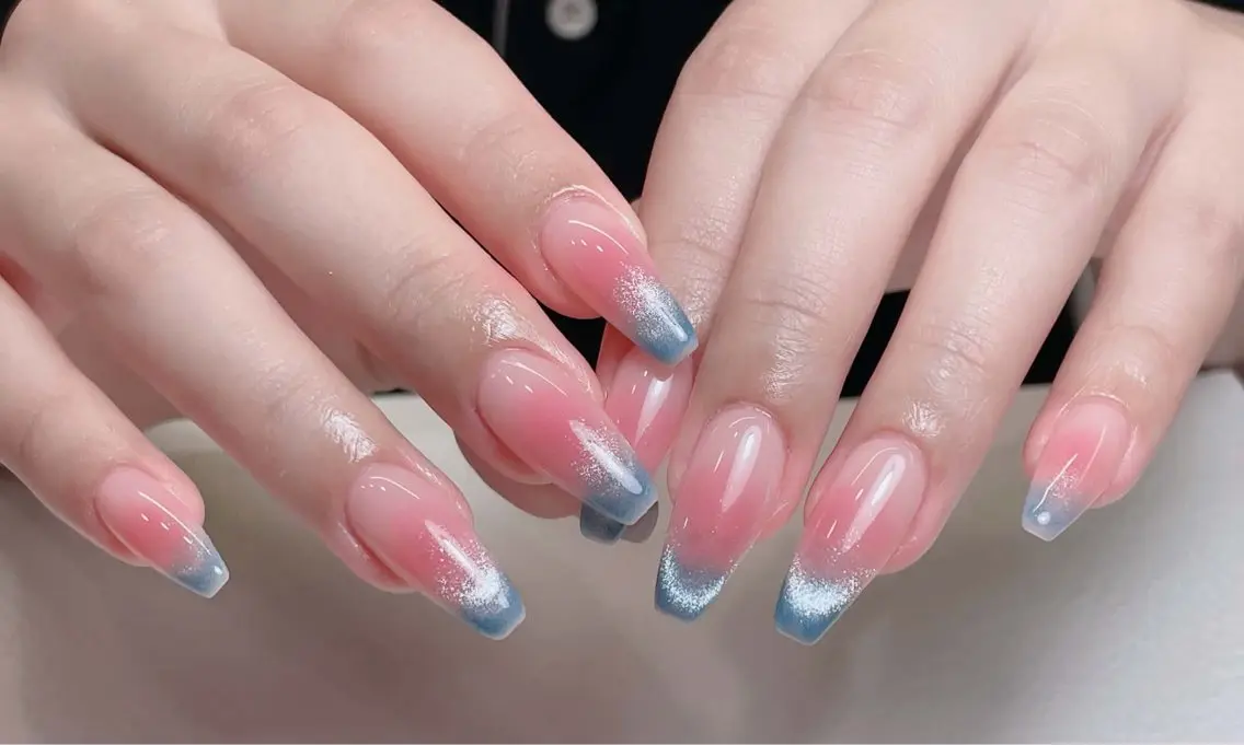 ネイル 長さ出し フットネイル フレンチネイル ジェルネイル ガラスフレンチ ハンドネイル 中野駅から2分 MEO NAILのネイルデザイン