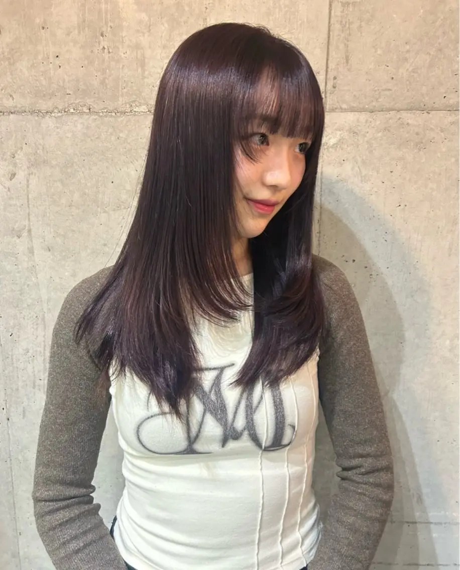 ロング カラー ブリーチ 透明感カラー ダブルカラー ブリーチなしカラー 韓国ボブ/レイヤー ボブ/ EMIRIのヘアスタイル