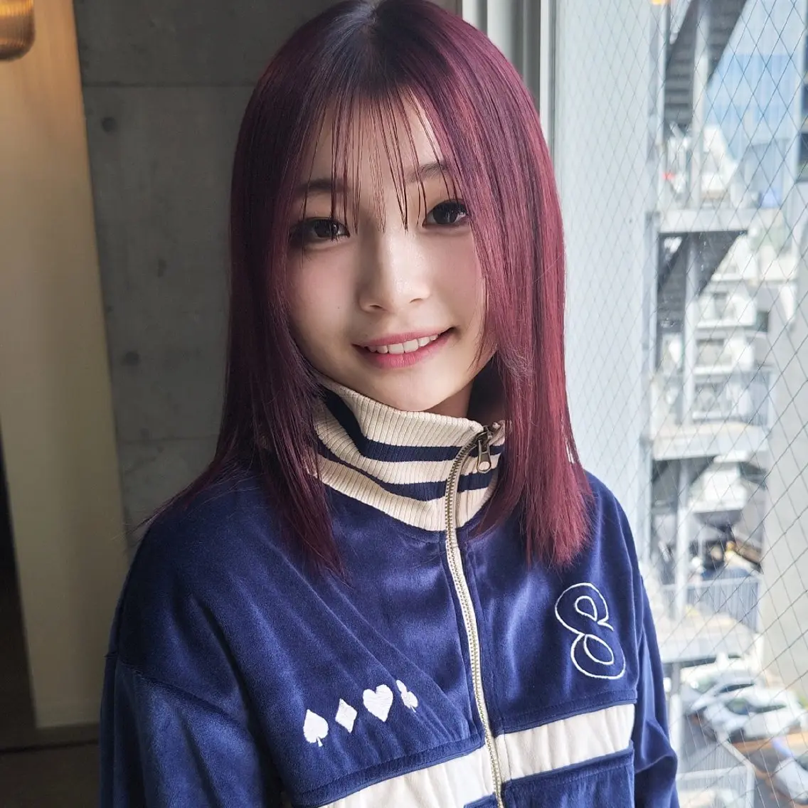 ミディアム カラー レッドカラー 髪質改善.縮毛矯正 ×韓国ヘアyukiのヘアスタイル