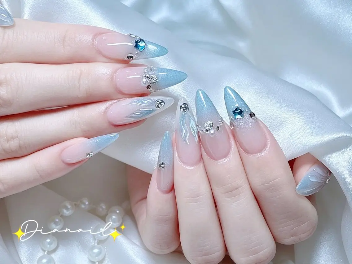 ネイル フットネイル 韓国ネイル レース マグネットネイル ニュアンスネイル ハンドネイル Dia nail サロンのネイルデザイン
