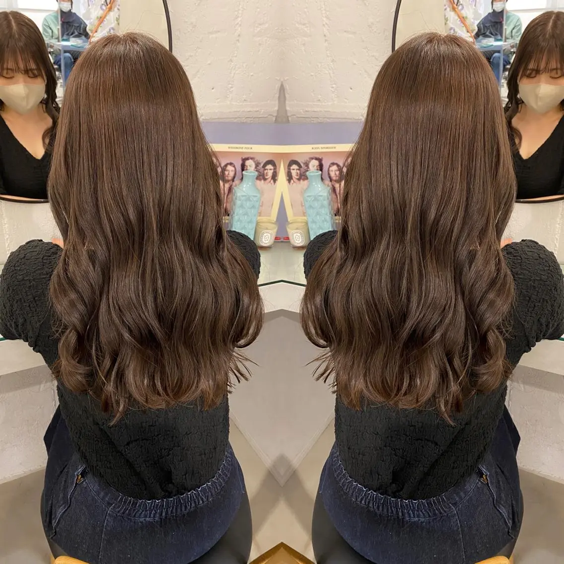 セミロング カラー パーマ セミロングパーマ くびれヘア 韓国風ヘア レイヤーカットのプロ 大人ヘア宮森貴志のヘアスタイル