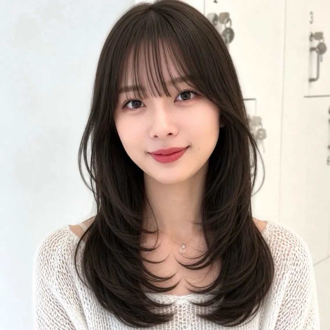 セミロング カラー 透明感カラー レイヤーカット mei / レイヤー 顔まわり 🤍のヘアスタイル