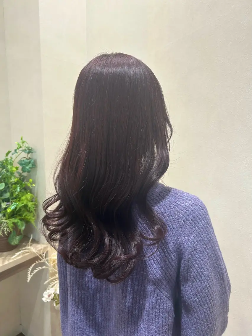 ロング カラー ブラウンカラー ラベンダーカラー 森川 颯香のヘアスタイル