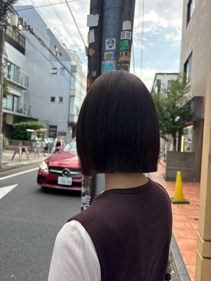 ミディアム カット ヘアカラー 縮毛矯正 髪質改善ストレート/ 透明感カラー🥣🤍のヘアスタイル