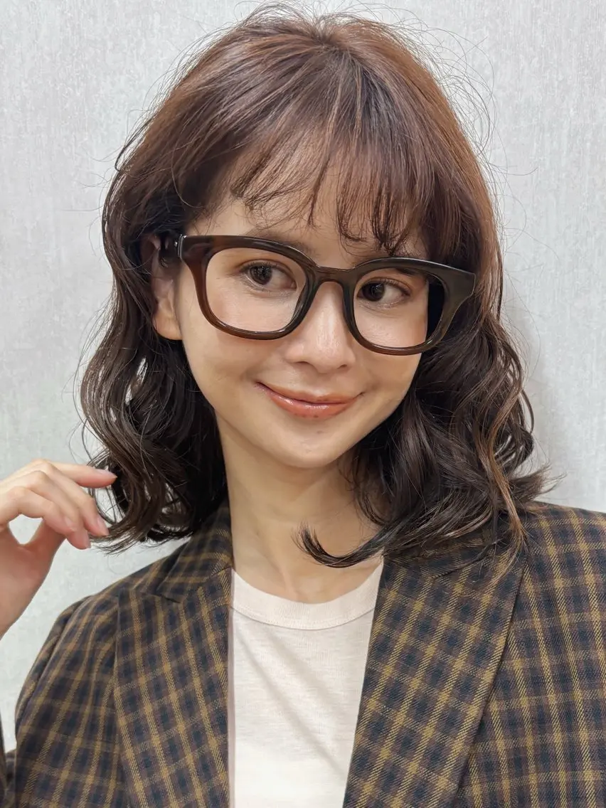 パーマ デジタルパーマ カット パーマ ボブ/ミディアム 親しみやすさ/さくらのヘアスタイル