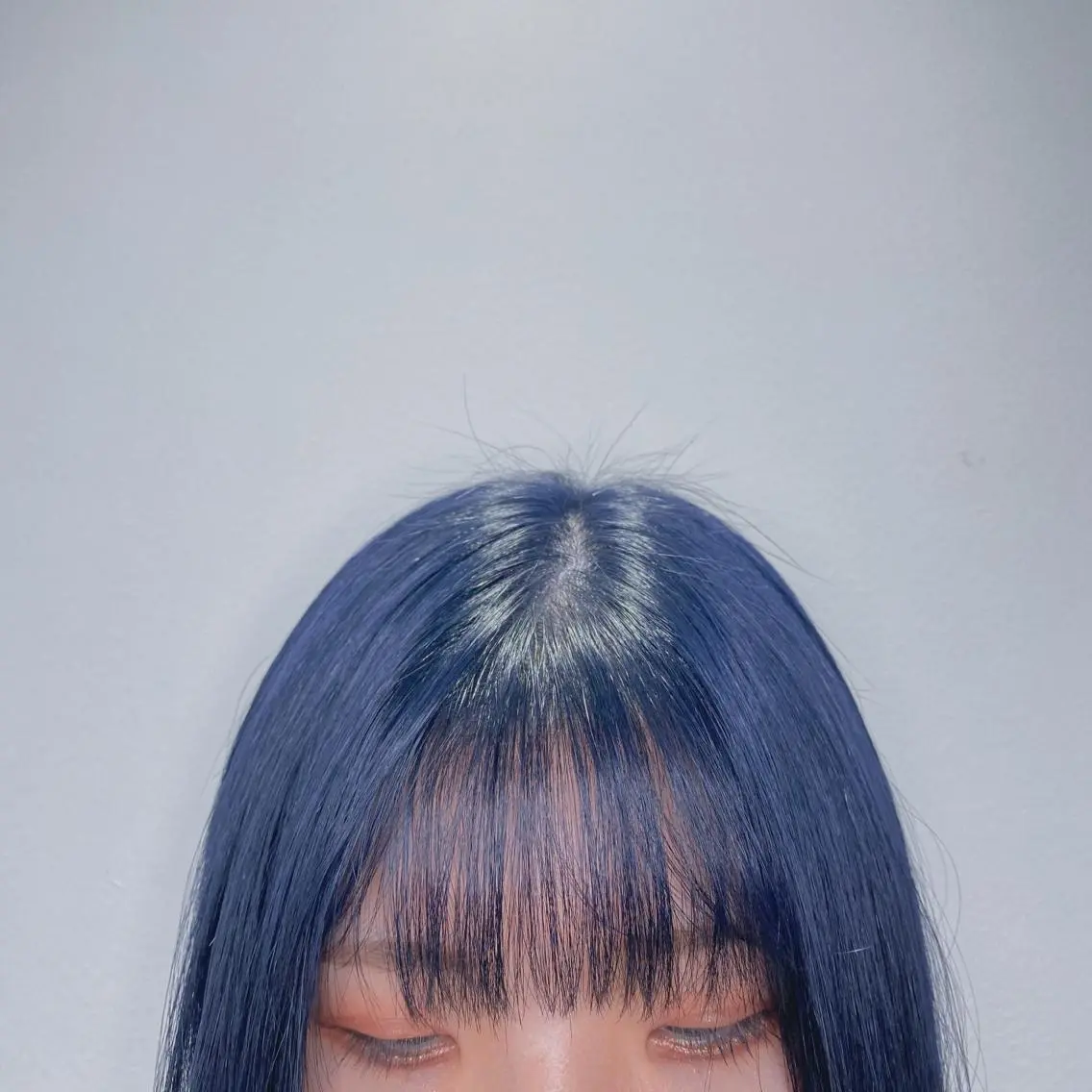 セミロング カラー ネイビーカラー 暖色カラー🍊 せきゆうかのヘアスタイル