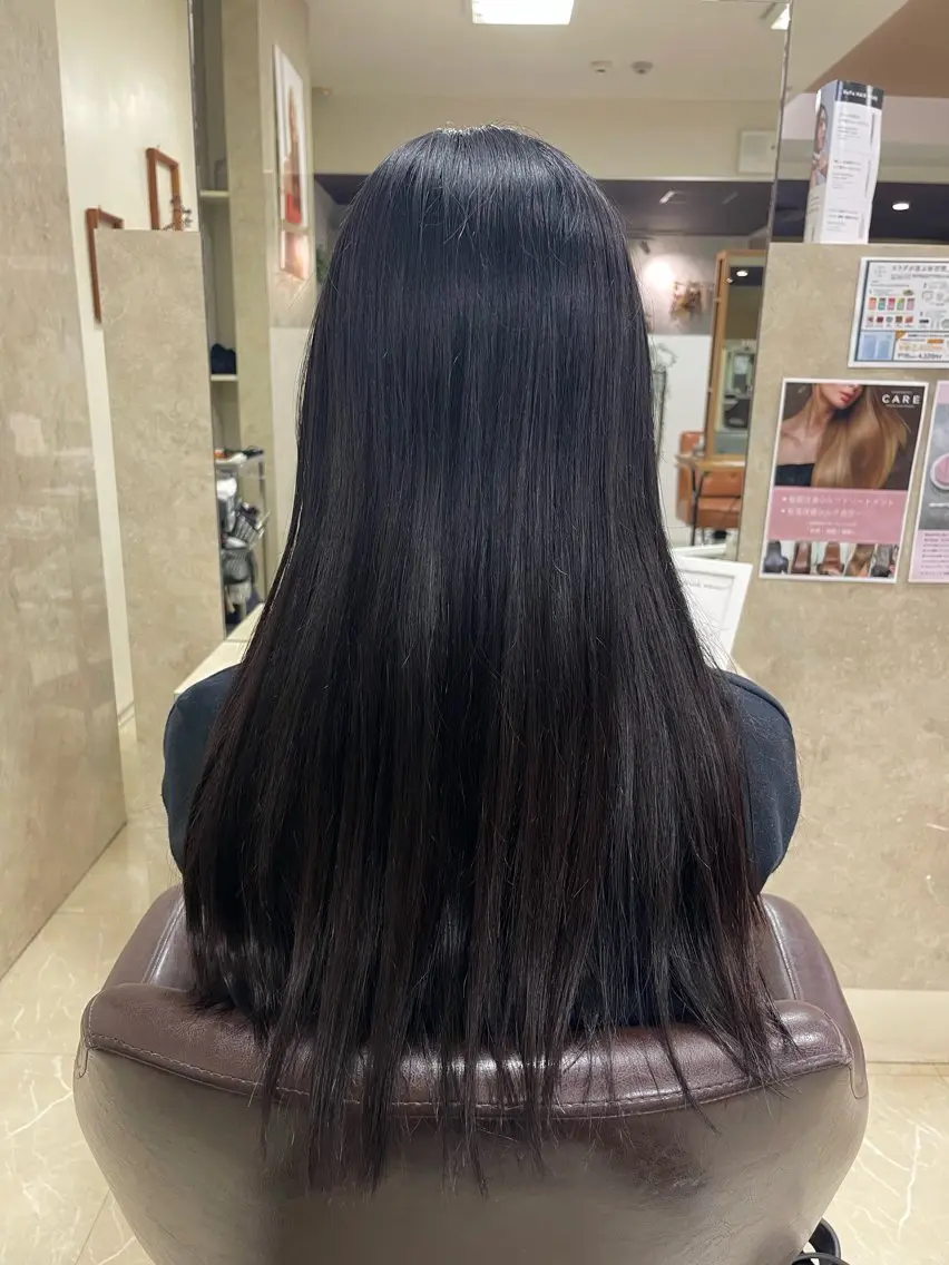 セミロング 縮毛矯正 縮毛・酸性ストレート モデル募集のヘアスタイル