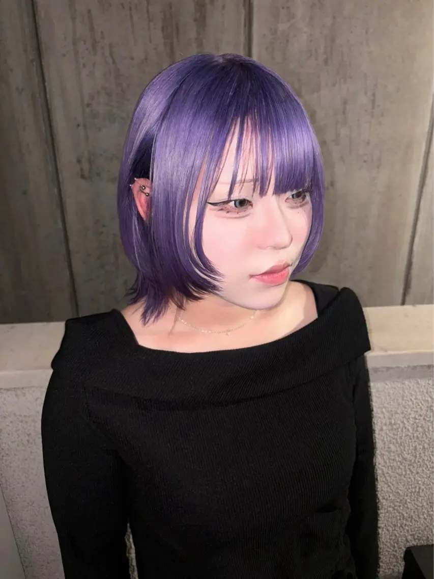 ショート カラー パープルカラー iLe./nehus ./アマネのヘアスタイル