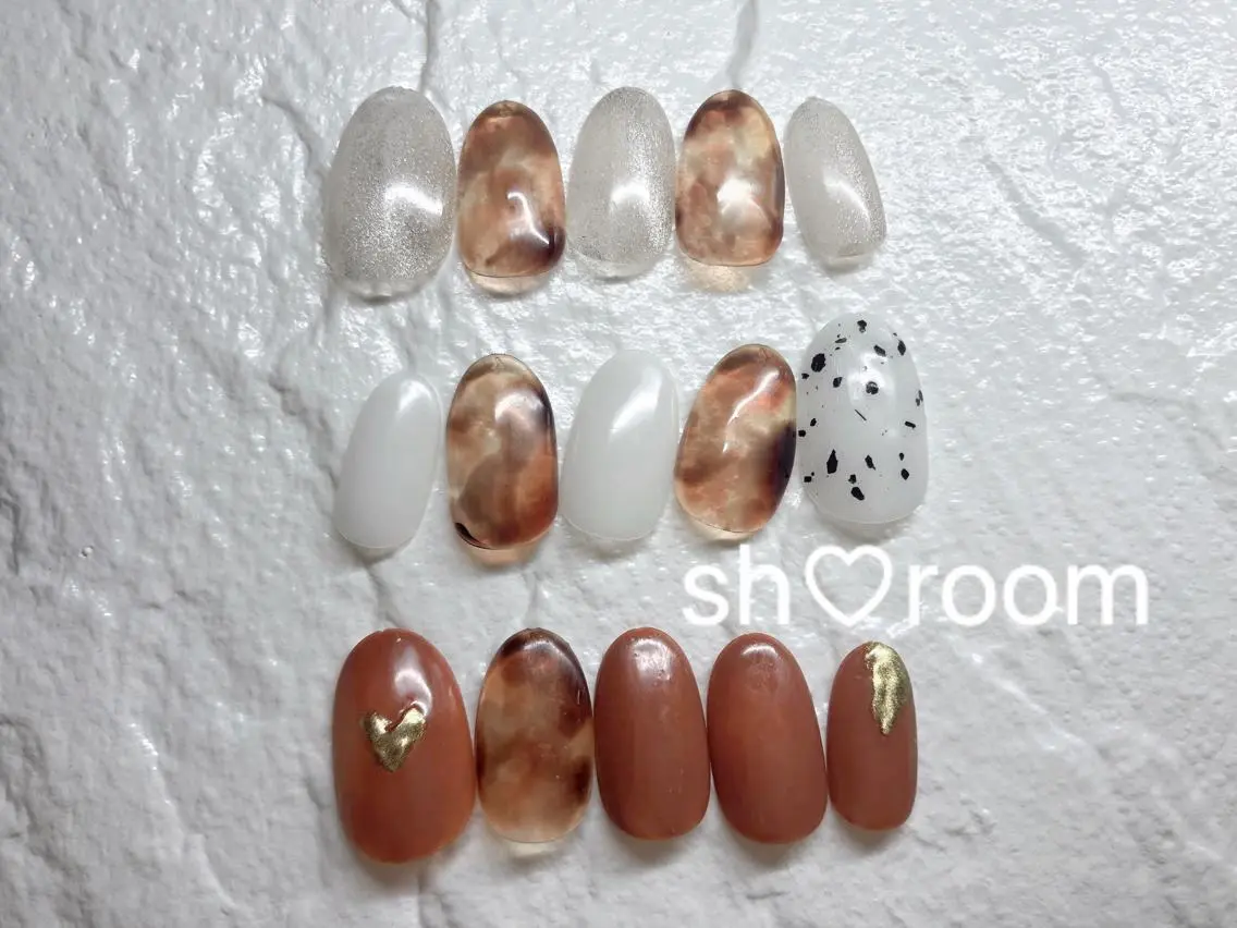ネイル べっ甲ネイル マグネットネイル ミラーネイル Nail salon Ruuのネイルデザイン