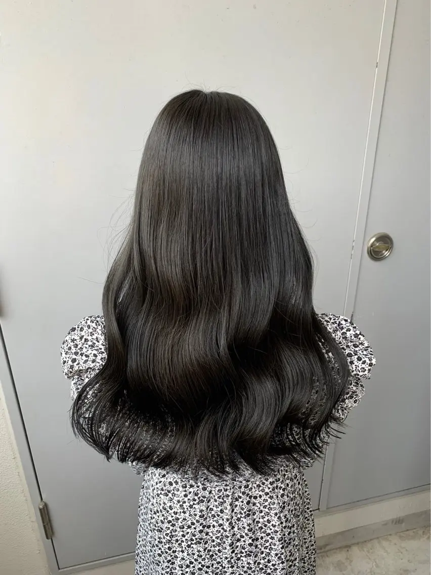 ロング カラー ヘアアレンジ 💖似合わせカラー レイヤー💖縮毛矯正のヘアスタイル