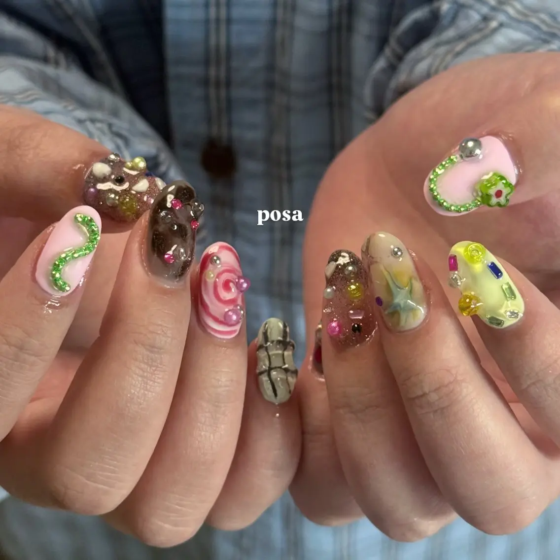 ネイル シンプルネイル ハンドネイル posa nail モエミのネイルデザイン