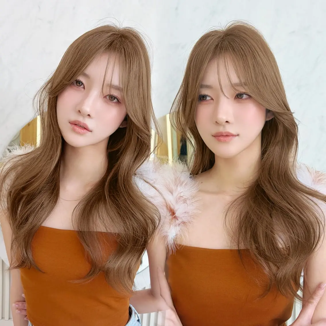 セミロング カット ヘアカラー トリートメント oto🤍×美髪× ゆるふわレイヤーのヘアスタイル