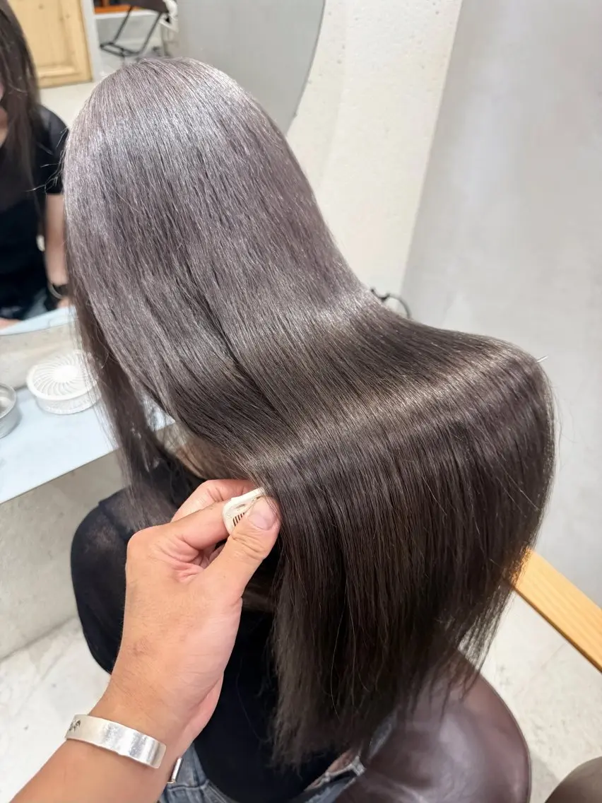 セミロング カラー ヘアアレンジ グレージュ ヘアカラー トリートメント ヘアセット 大宮/山口 竣也のヘアスタイル