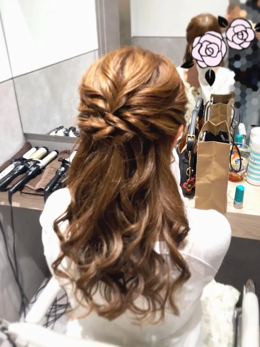 ヘアアレンジ ハーフアップ 新宿ヘアセットメイク Asa-mのその他イメージ