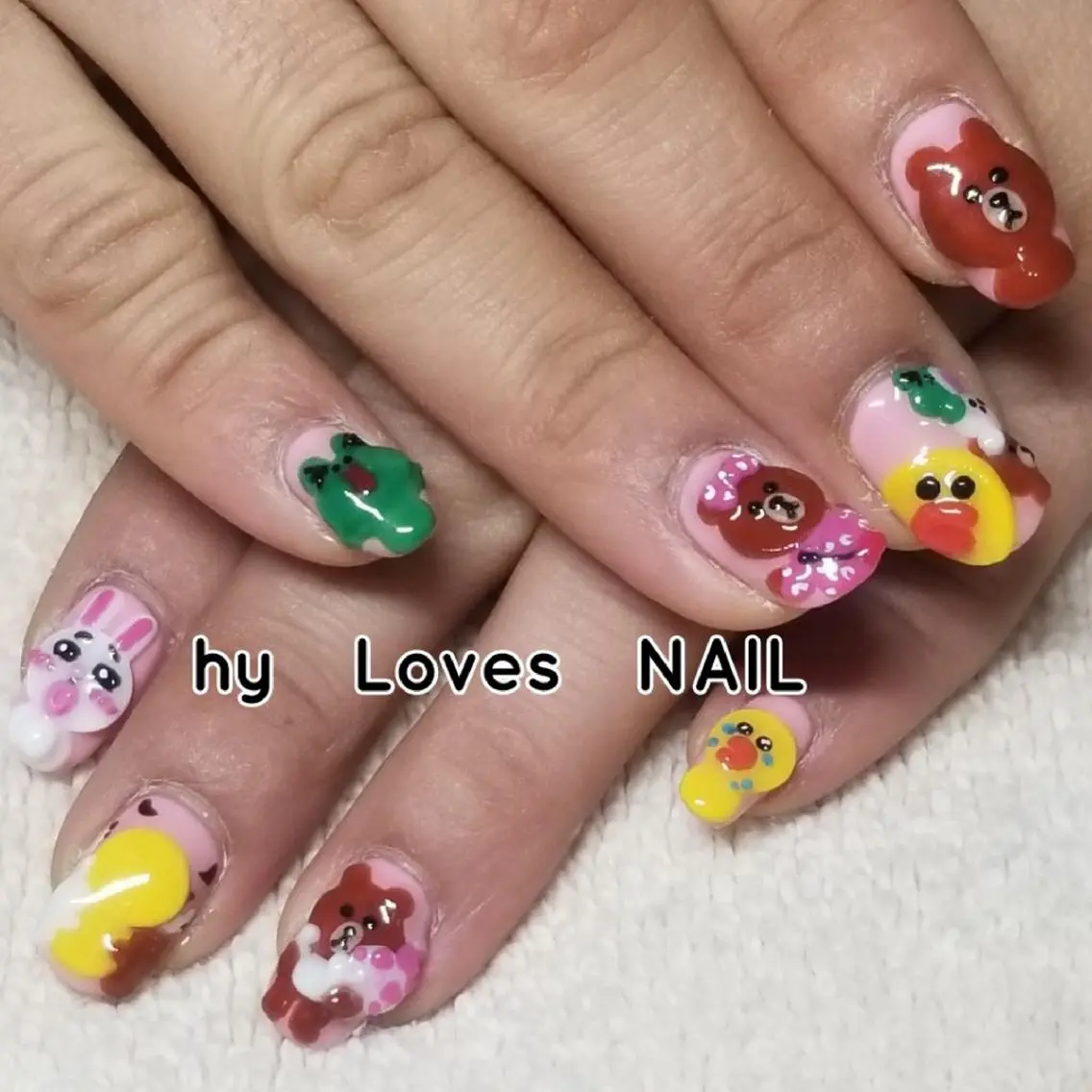 ネイル ブラウン パステルネイル ピンク 春ネイル ハンドネイル よしだ ひろきのネイルデザイン