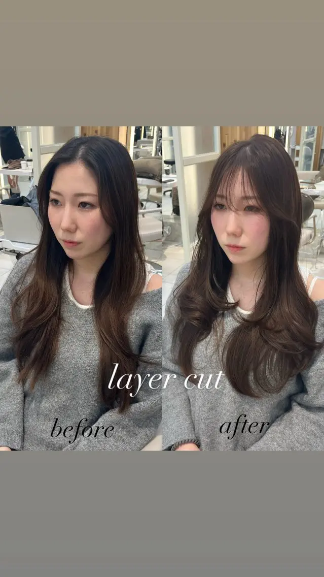 ロング カラー 似合わせレイヤー/ 透明感カラーのヘアスタイル