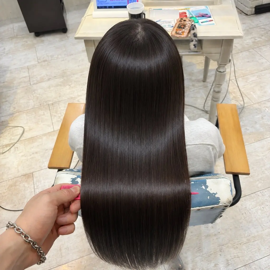 ロング カット 縮毛矯正 トリートメント 店長✨レイヤー✖️ 髪質改善✖️韓国ヘアのヘアスタイル