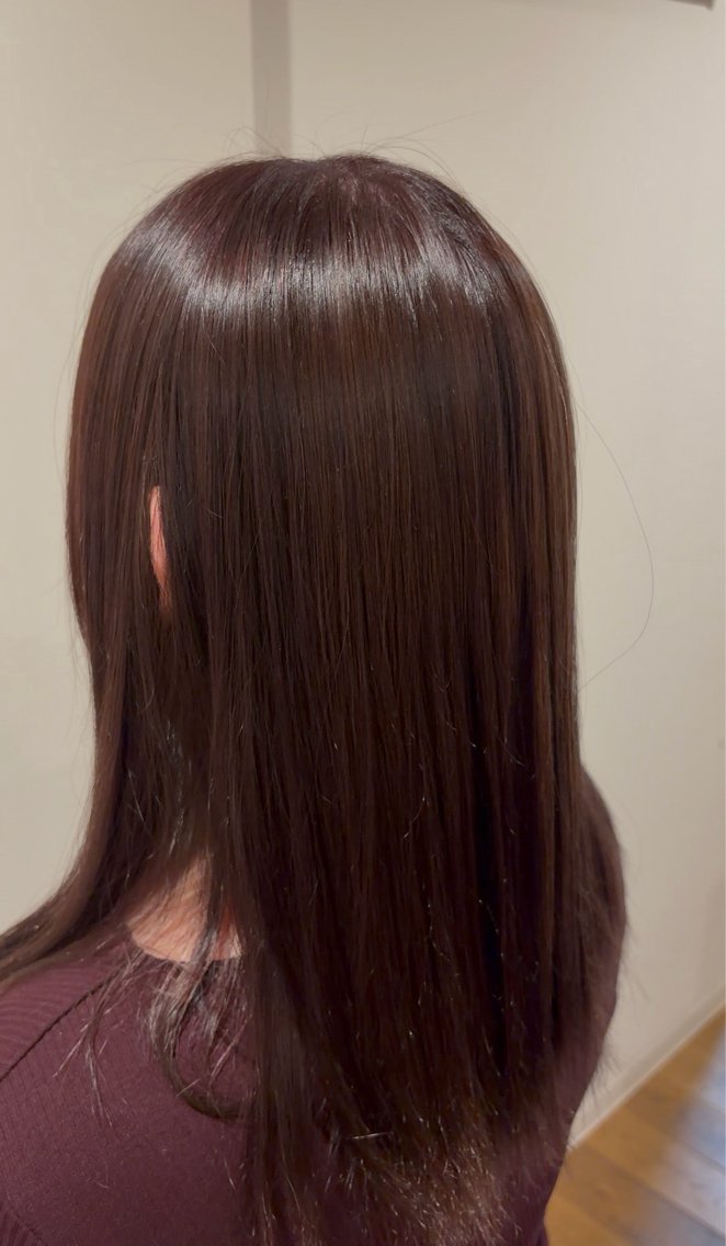 セミロング チョコレートブラウン 髪質改善 ヘアカラー トリートメント 木村 胡土のヘアスタイル