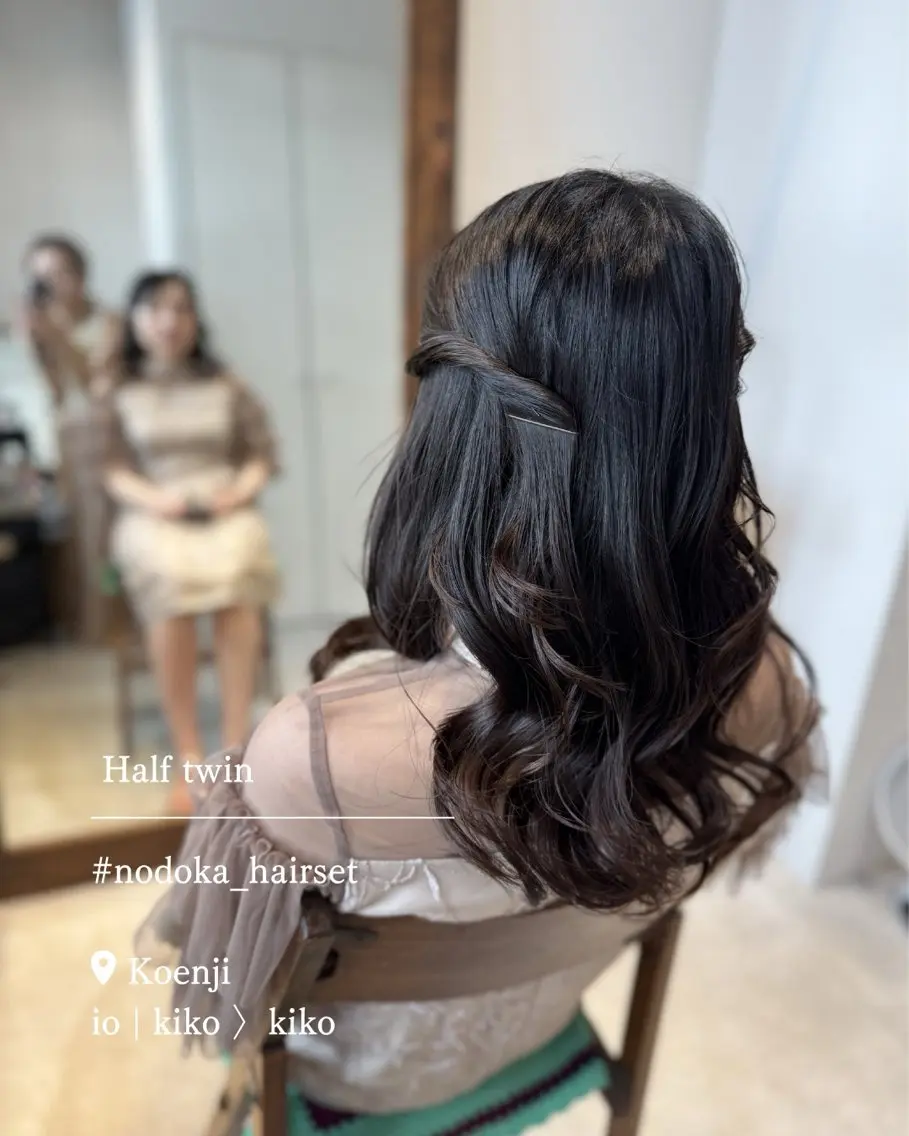 セミロング ヘアアレンジ ヘアセット お呼ばれセット🕊️ 高円寺/太田和のヘアスタイル