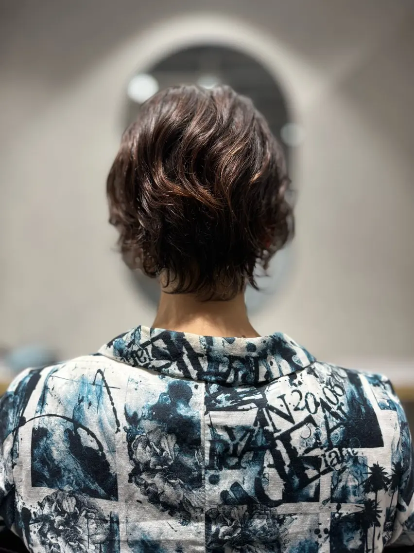 ショート カット ヘアカラー くせ毛カット終着点 カワサキトオル溝の口のヘアスタイル