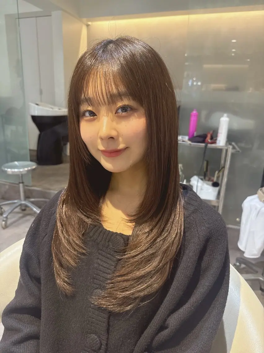 ロング カラー 透明感カラー グレージュ 顔まわりレイヤー 髪質改善 レイヤーカット カット ヘアカラー トリートメント 💎透明感カラー特化 💎TAISEIのヘアスタイル