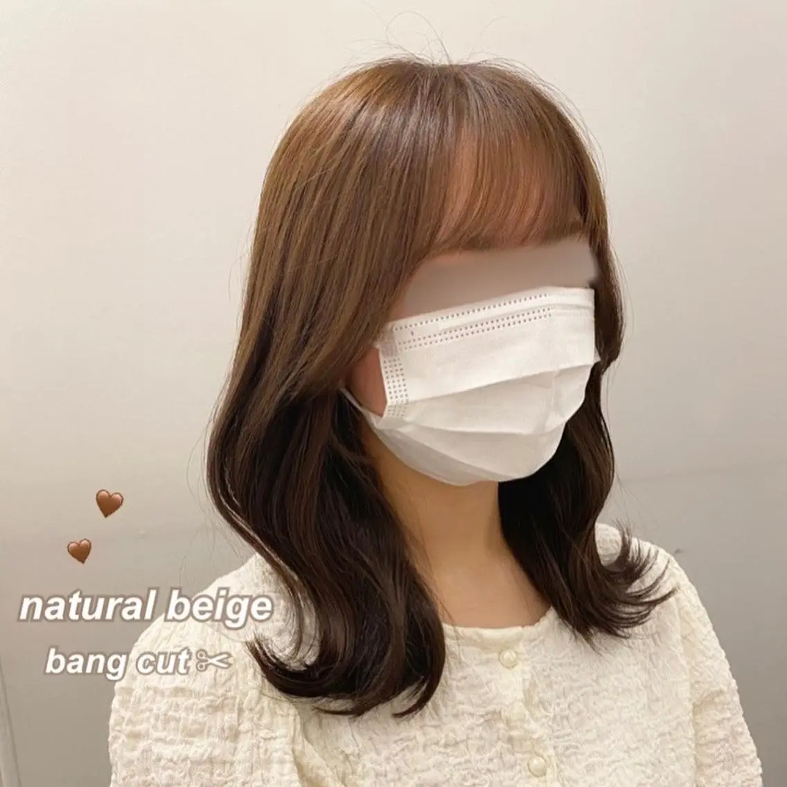 ミディアム カット ヘアカラー ナガイ アヤのヘアスタイル