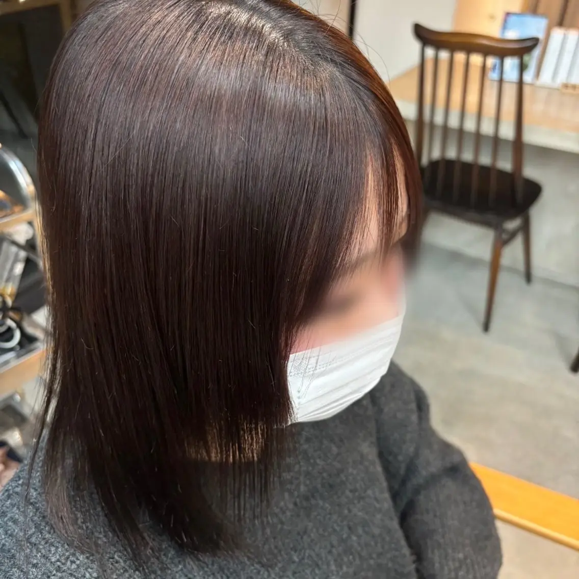 ミディアム 縮毛矯正 トリートメント オオバヤシ マホのヘアスタイル