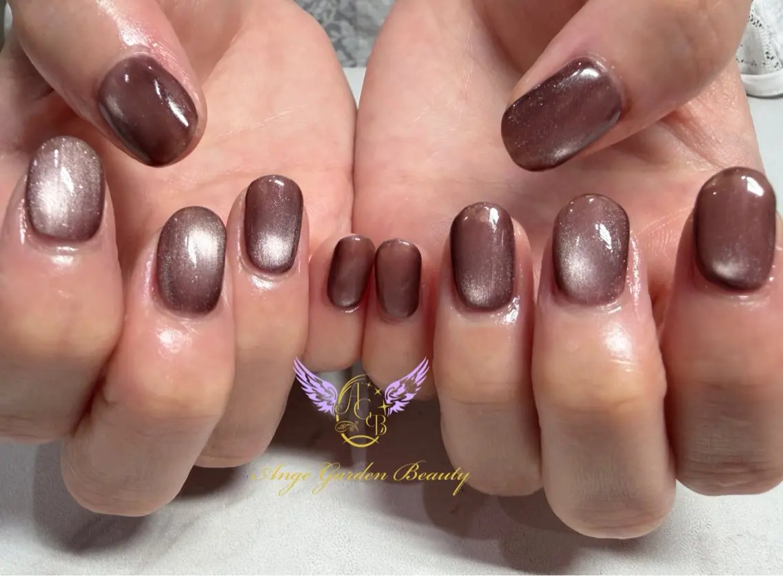 ネイル ボルドー ブラウン ハンドネイル AngeGarden Beautymihoのネイルデザイン