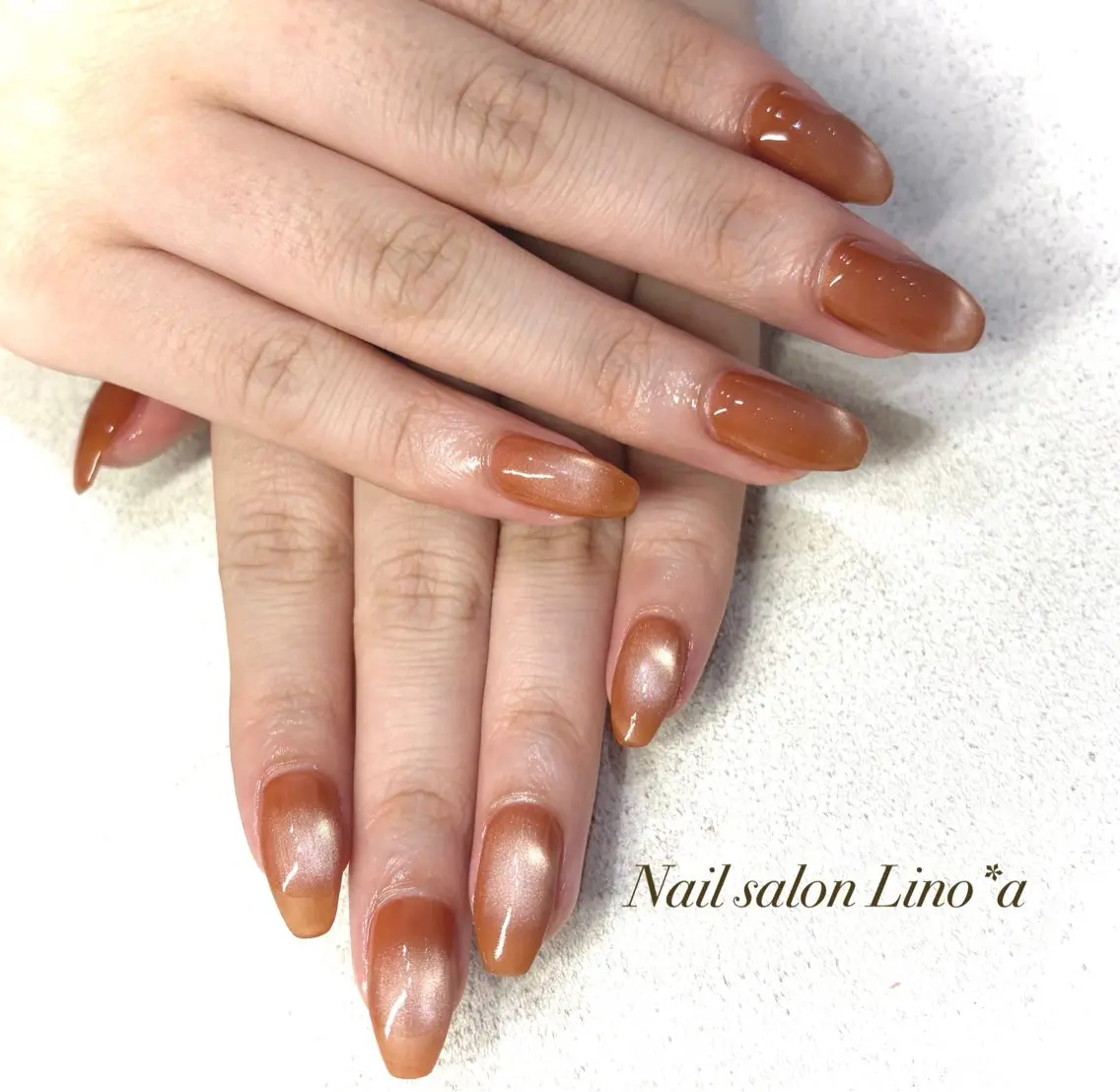 ネイル ブラウン カジュアル マグネットネイル ワンカラーネイル ハンドネイル Nail salon Lino*aのネイルデザイン