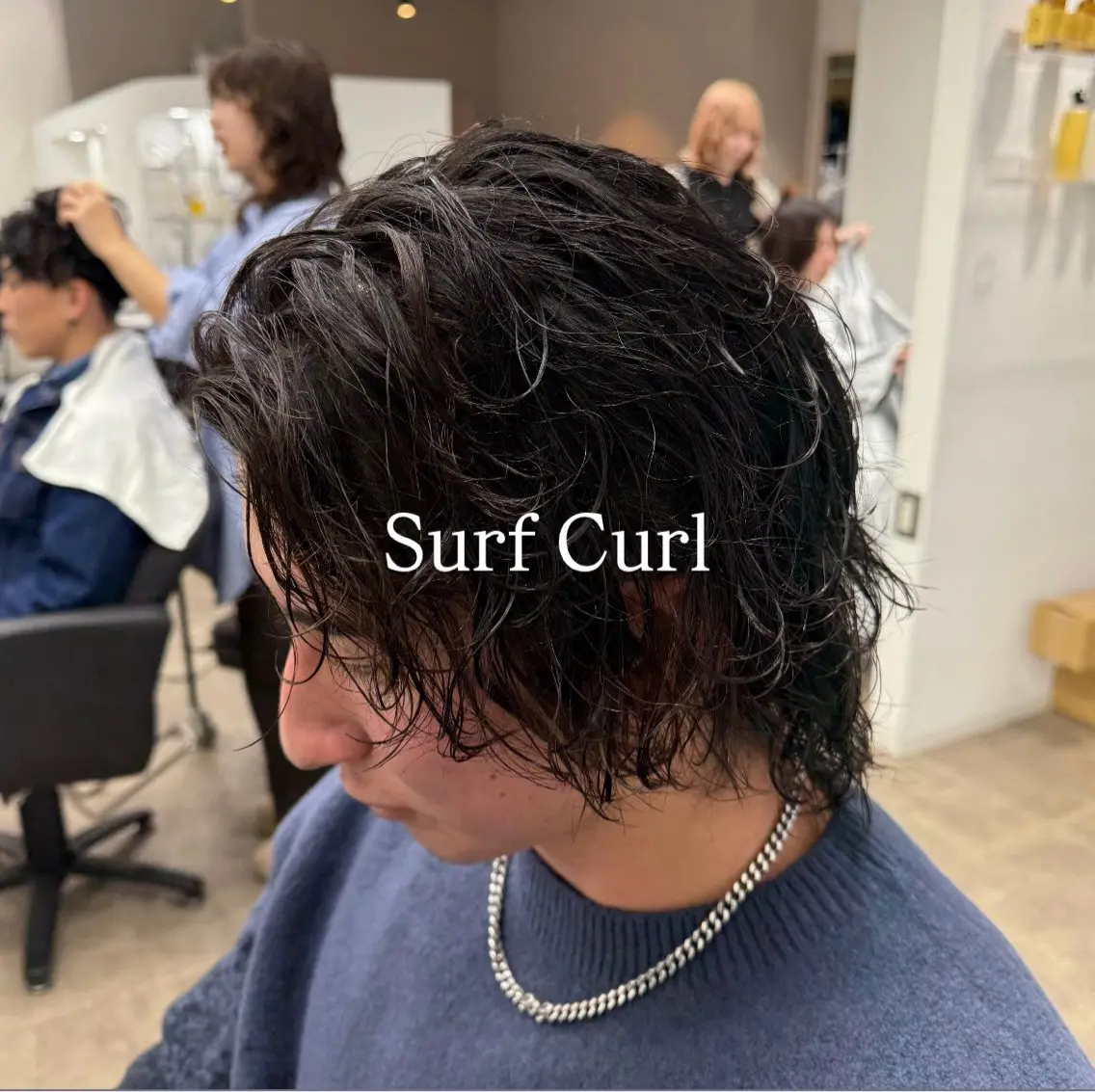 セミロング カット パーマ トリートメント メンズ特化美容師 🐈⬛RUNAのヘアスタイル